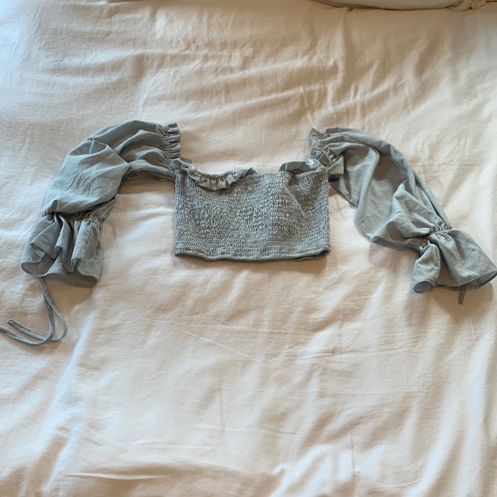 Blue crop top